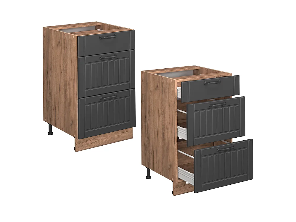 Mueble bajo de cocina gris oscuro 50x51.6x82 fame-line