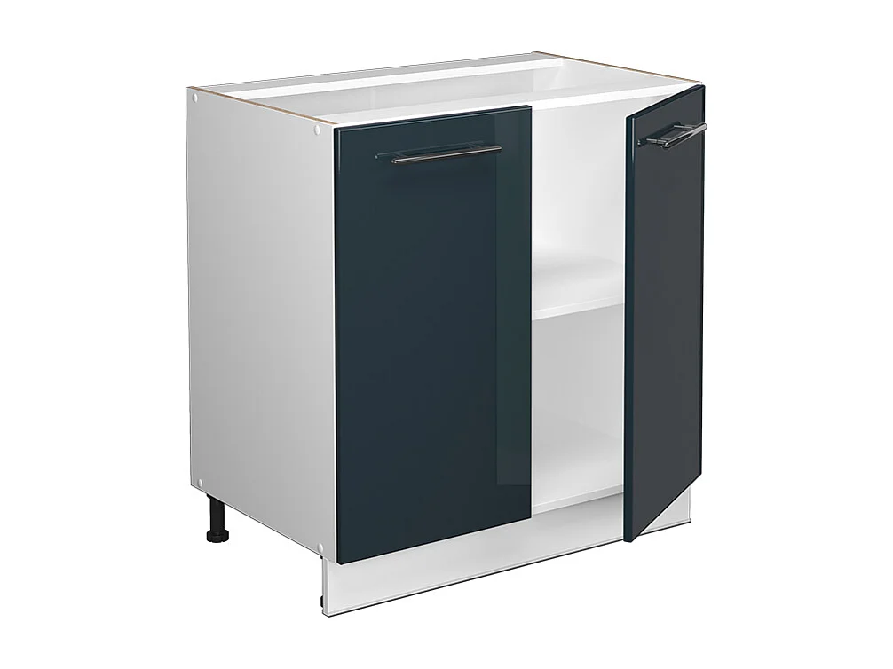 Meuble bas sous-évier bleu foncé brillant 80x60x82 fame-line