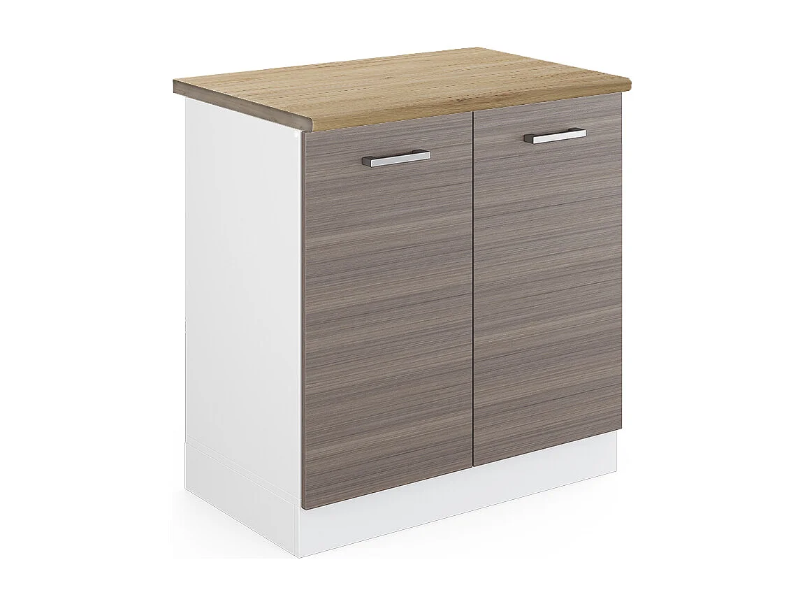 Meuble bas sous-évier gris noble 80x60x81.6 r-line