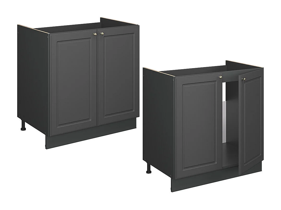Armario bajo para fregadero antracita-oro landhaus 80x60x82 fame-line