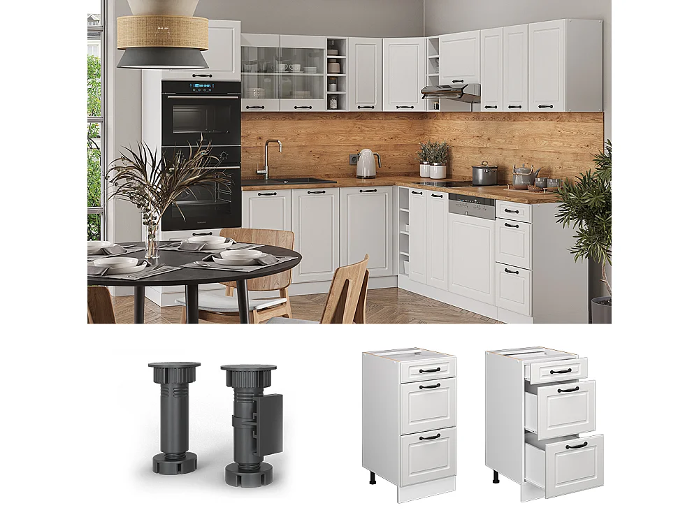 Mueble bajo de cocina blanco casa de campo 40x60x81.6 r-line