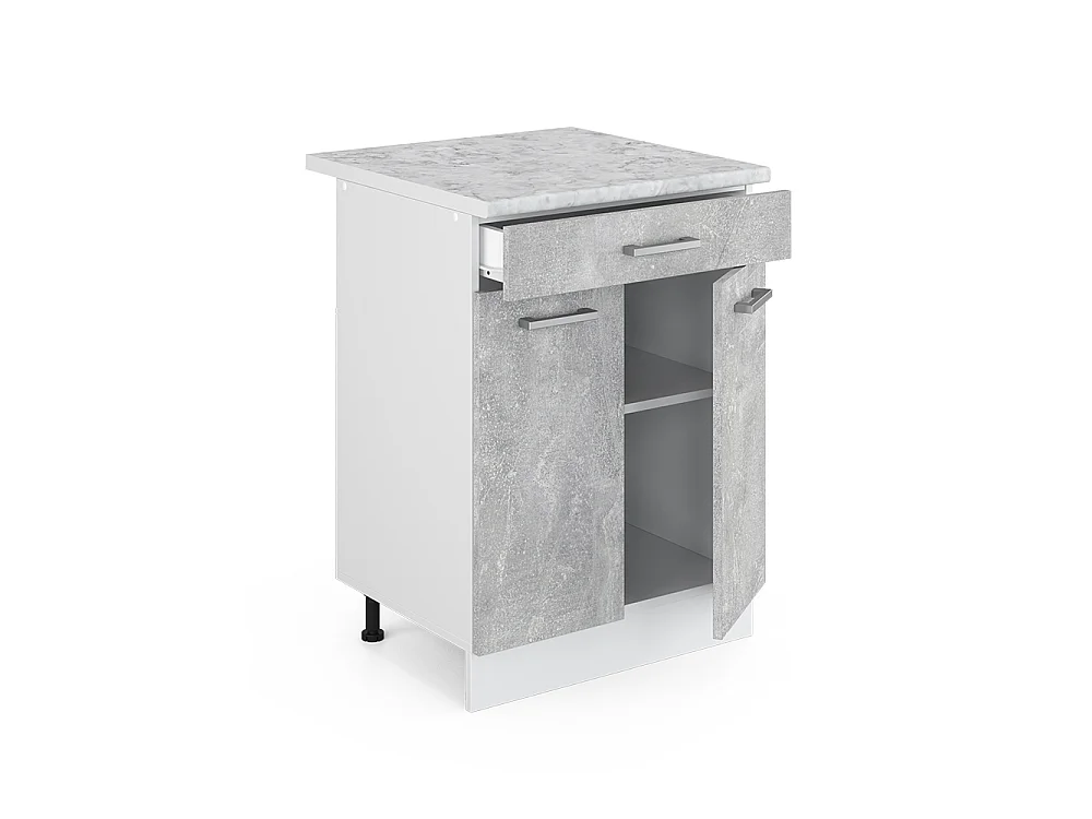 Mobiletto base per cucina calcestruzzo 60x60x81.6 r-line