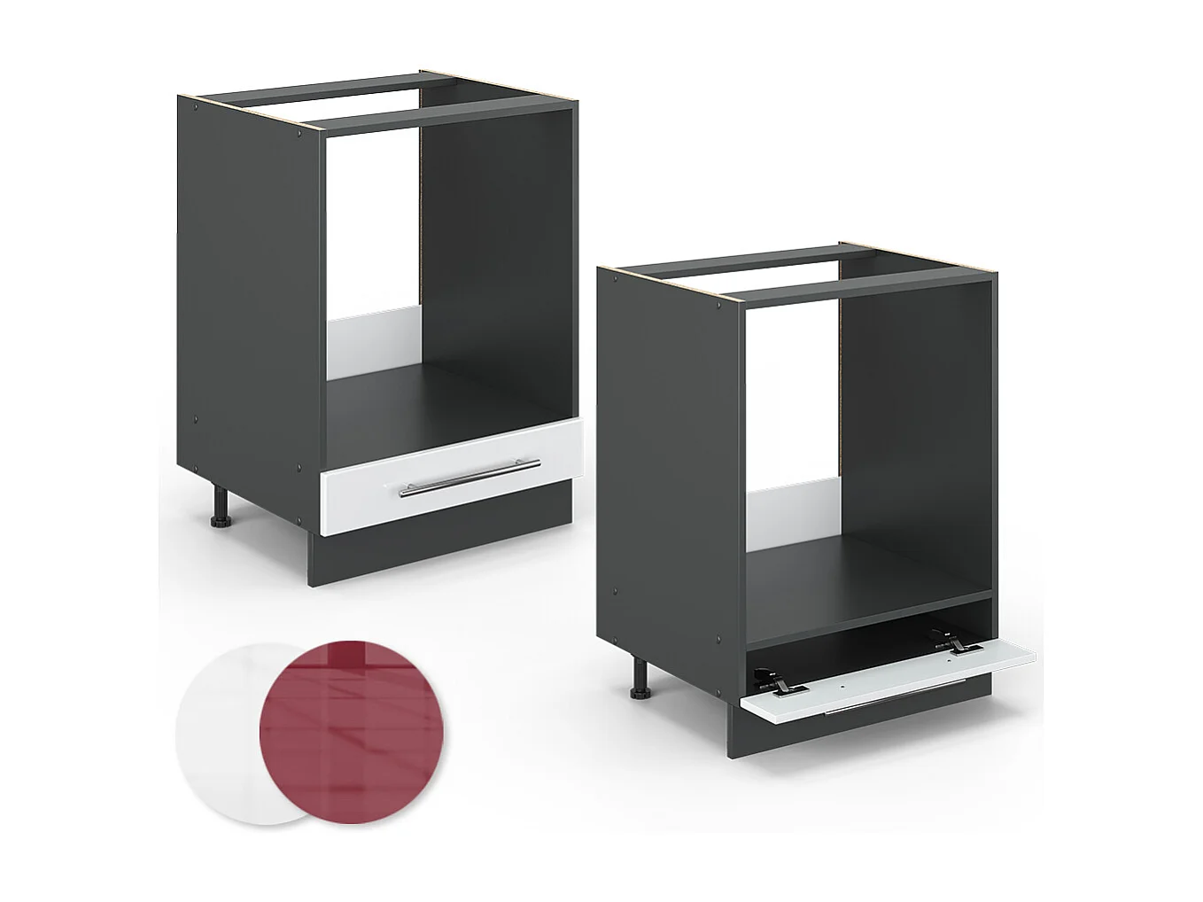 Meuble pour four blanc haute brillance 60x60x82 fame-line