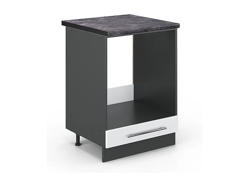 Meuble pour four blanc haute brillance 60x60x82 fame-line