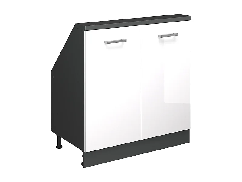 Armario de cocina para techo inclinado blanco alto brillo 80x46x81.6 r-line