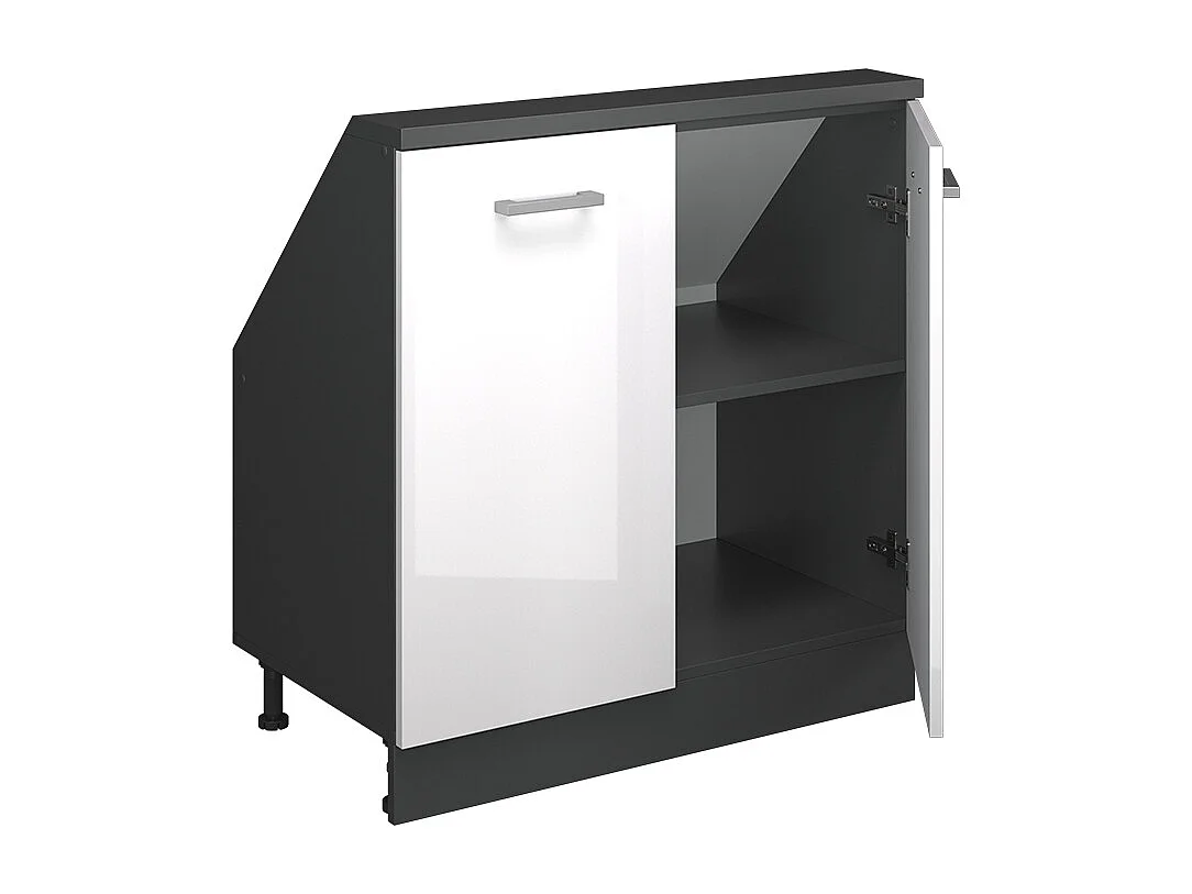 Armario de cocina para techo inclinado blanco alto brillo 80x46x81.6 r-line