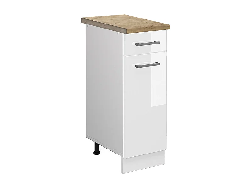 Meuble cuisine blanc haute brillance 30x60x81.6 r-line