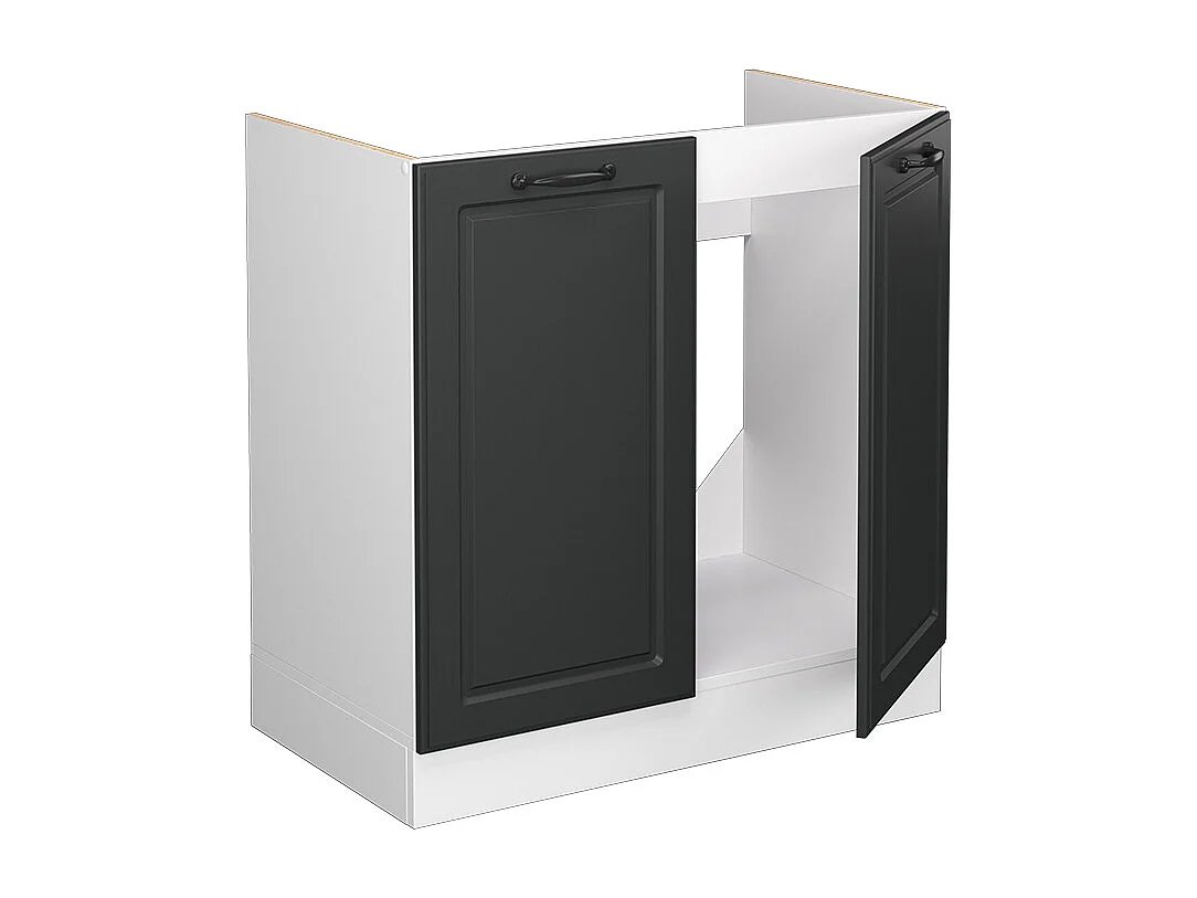 Meuble bas sous-évier anthracite campagne 80x46x81.6 r-line