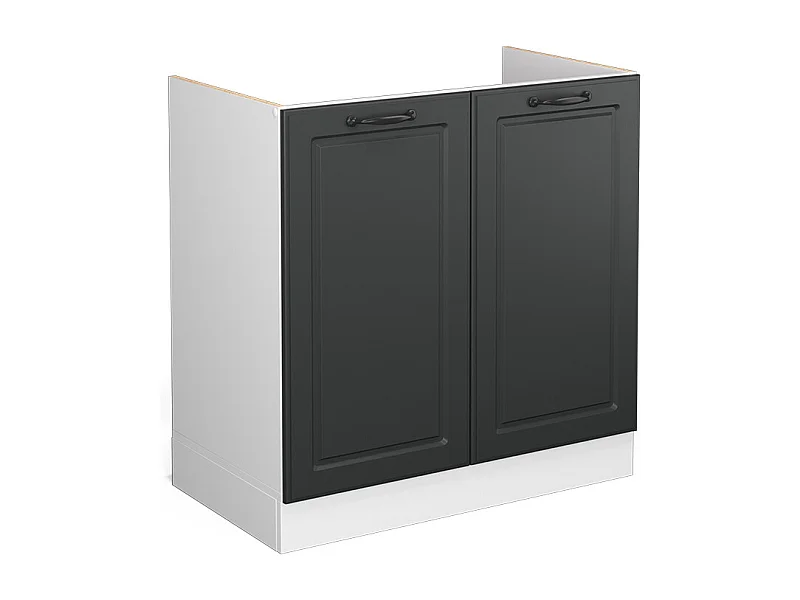 Meuble bas sous-évier anthracite campagne 80x46x81.6 r-line