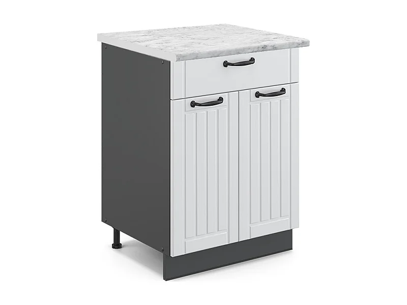 Meuble cuisine blanc campagne 60x60x82 fame-line