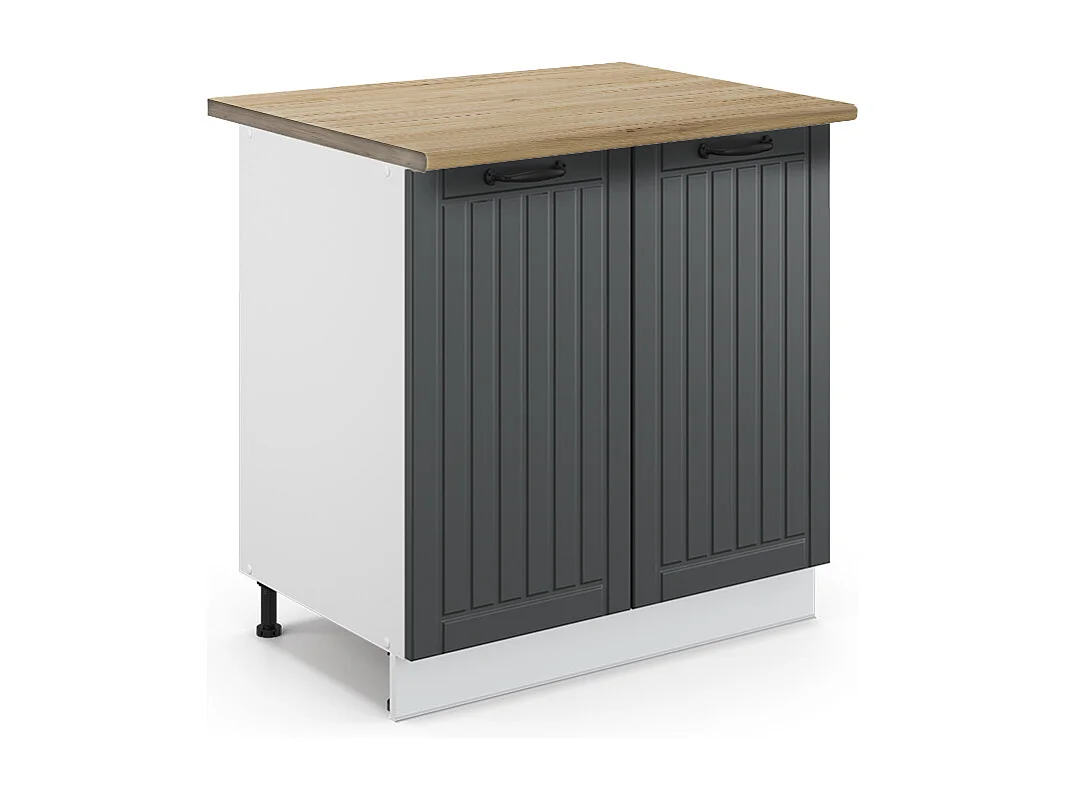 Meuble bas sous-évier anthracite campagne 80x60x82 fame-line