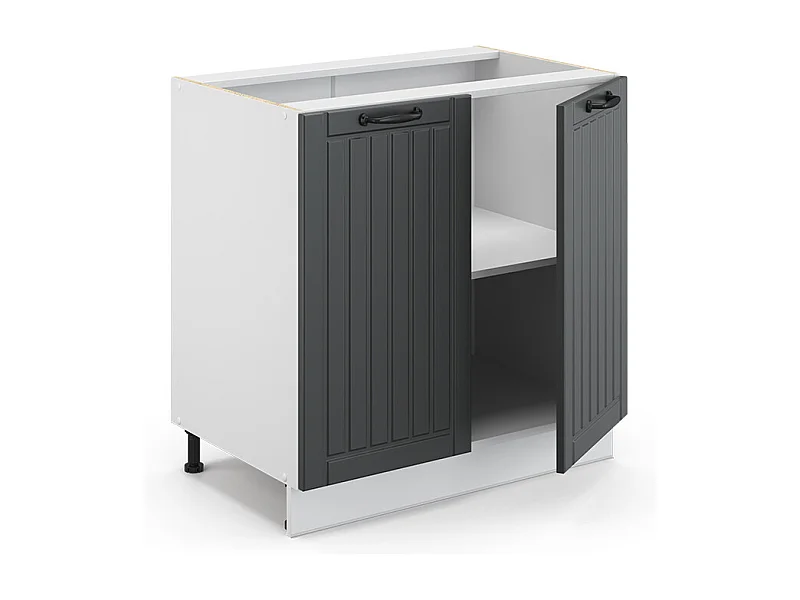 Meuble bas sous-évier anthracite campagne 80x60x82 fame-line