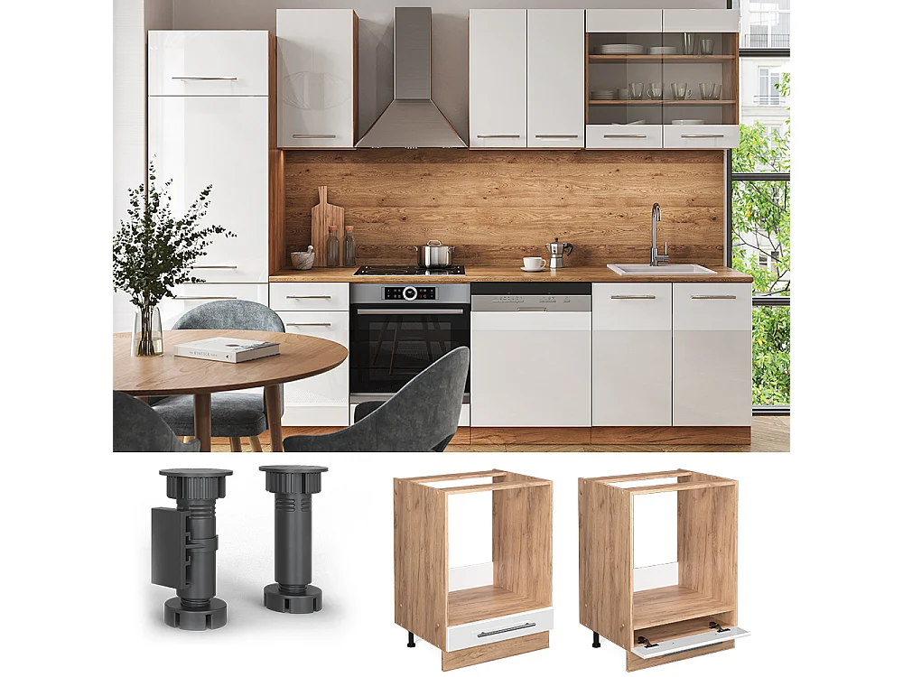 Mobile per forno da incasso bianco lucido 60x51.6x82 fame-line