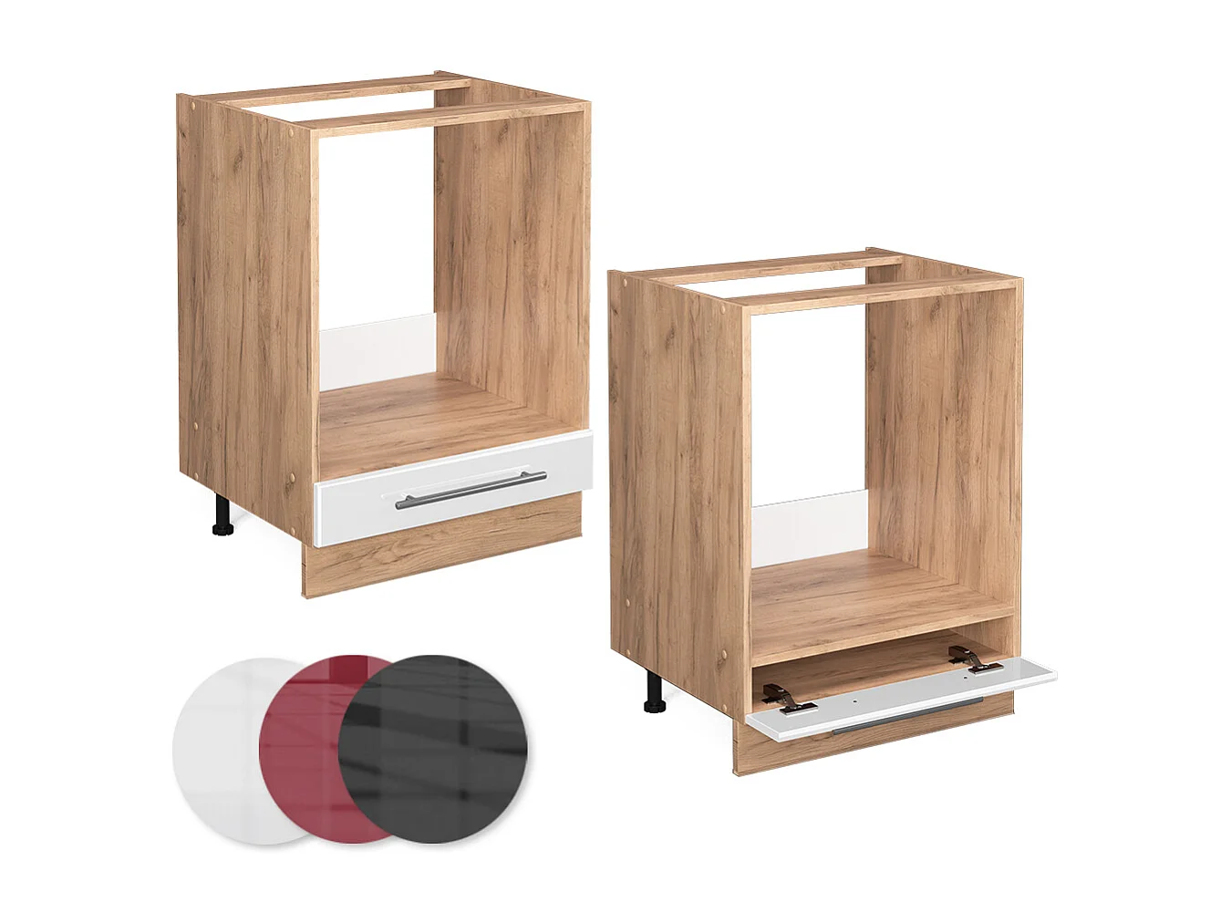 Meuble pour four blanc haute brillance 60x51.6x82 fame-line