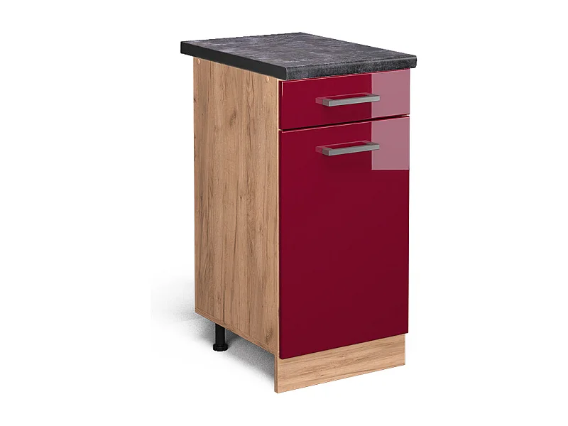 Mueble bajo de cocina rojo de alto brillo 40x60x81.6 r-line