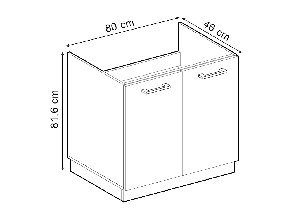 Mobile lavello cucina rovere artigianale 80x60x81.6 r-line