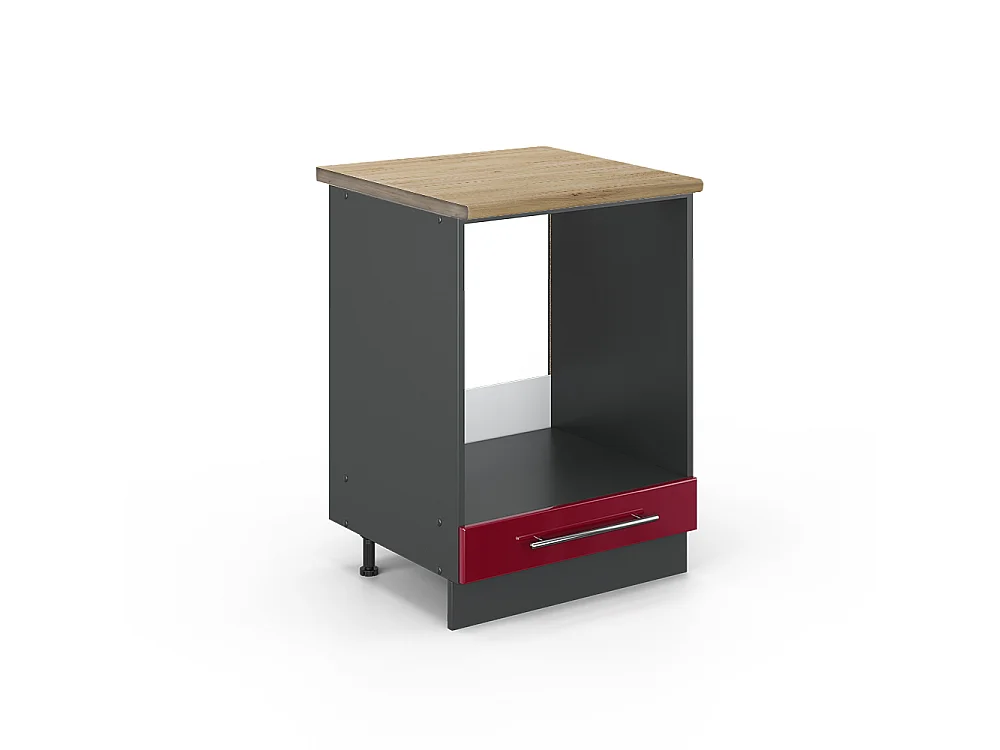 Mobile per forno da incasso Bordeaux lucido 60x60x82 fame-line
