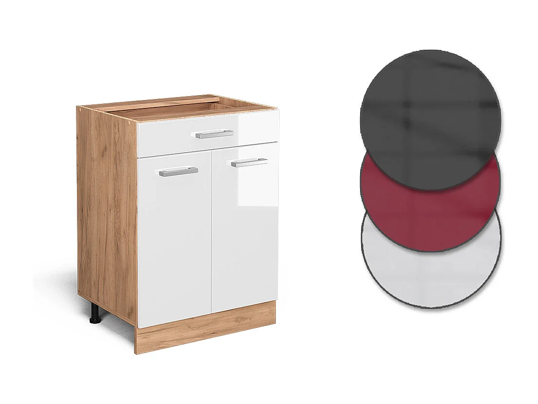 Mobiletto base per cucina bianco lucido 60x60x81.6 r-line