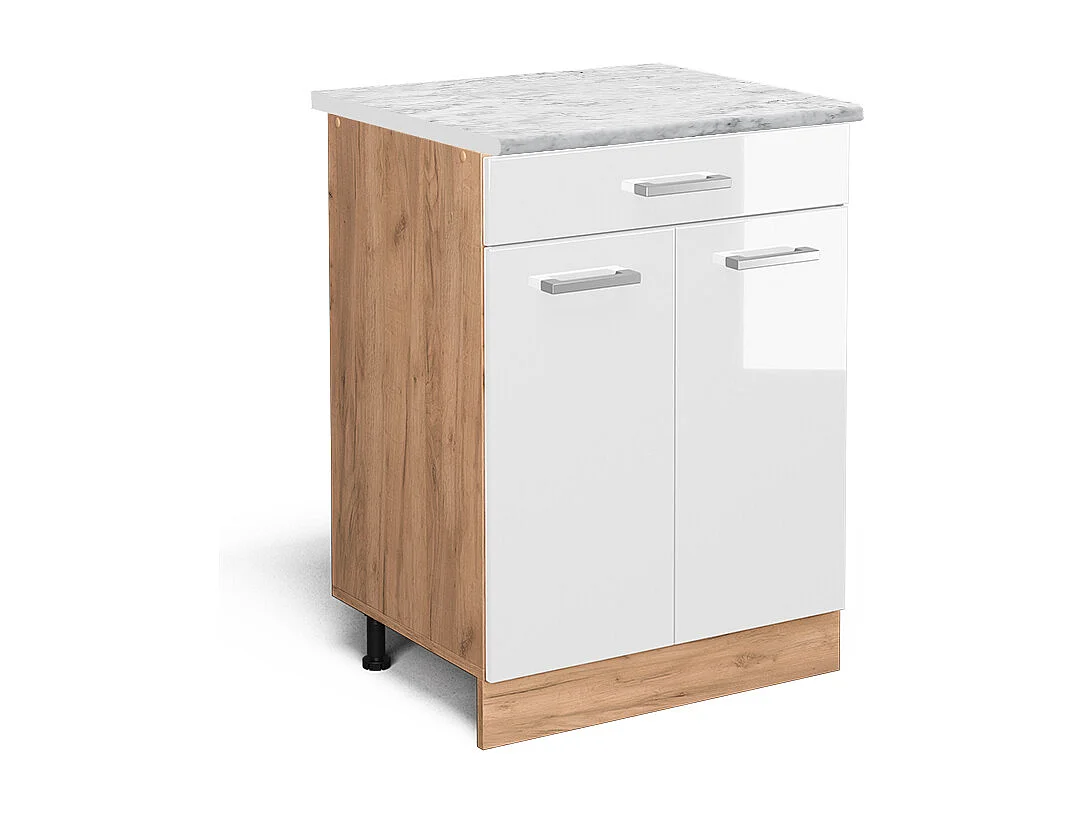 Meuble cuisine blanc haute brillance 60x60x81.6 r-line