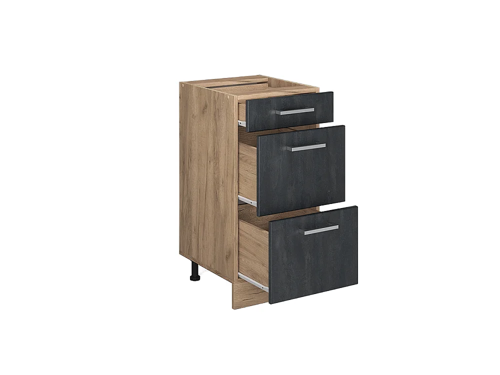 Mueble bajo de cocina hormigón negro 40x60x81.6 r-line