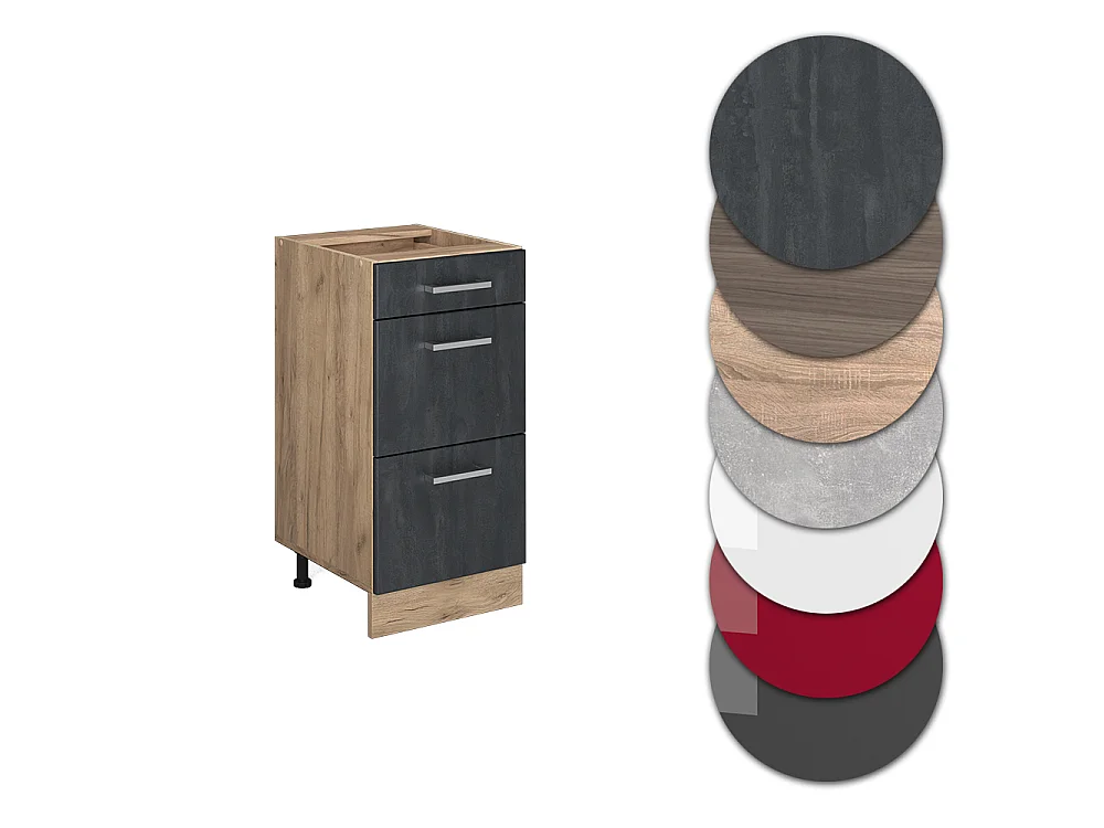 Mueble bajo de cocina hormigón negro 40x60x81.6 r-line