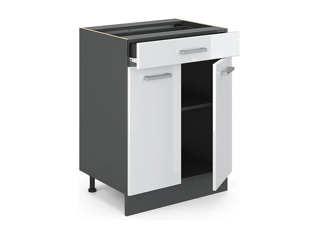 Mobiletto base per cucina bianco lucido 60x60x81.6 r-line