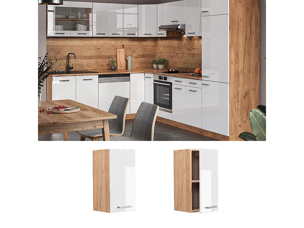 Wall cabinet white high gloss 30x31x60 r-line