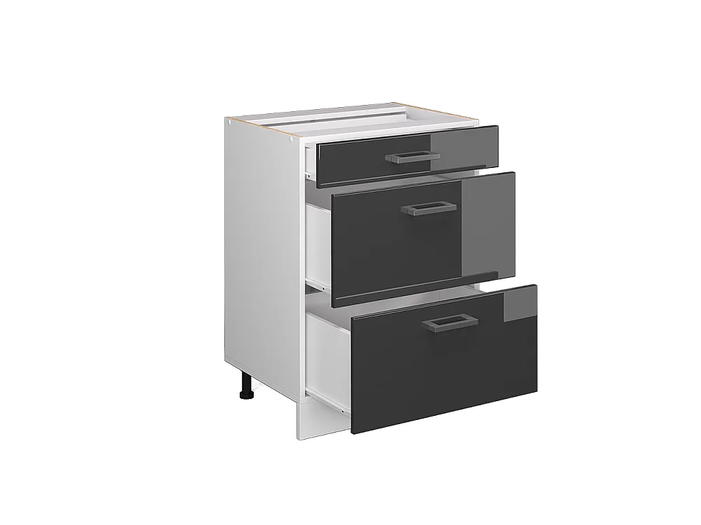 Keukenonderkast antraciet hoogglans 60x60x81.6 r-line