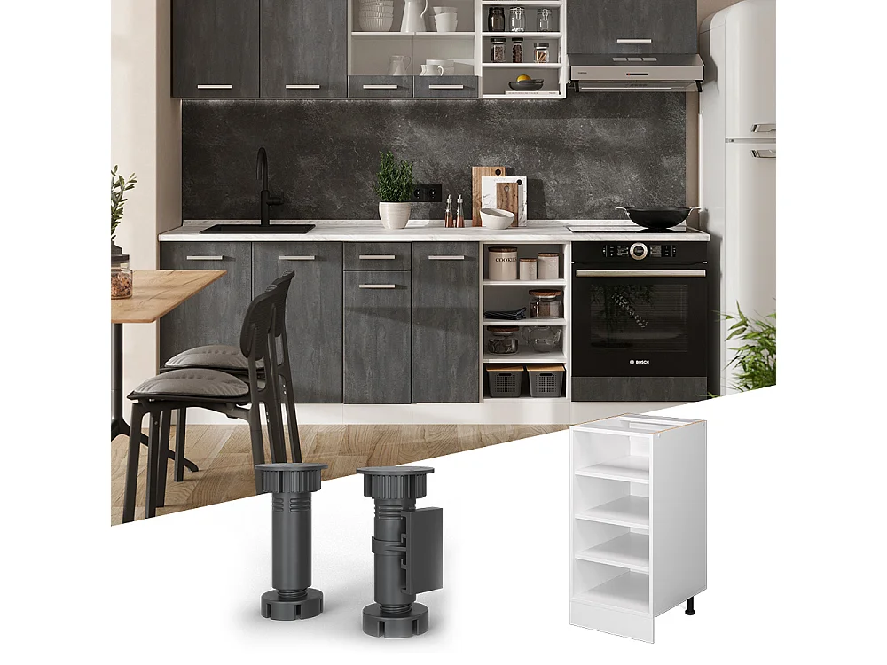 Küchenregal weiß 40x60x81.6 r-line