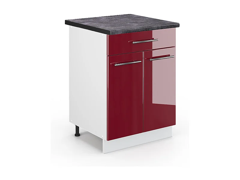 Küchenunterschrank bordeaux hochglanz 60x60x82 fame-line