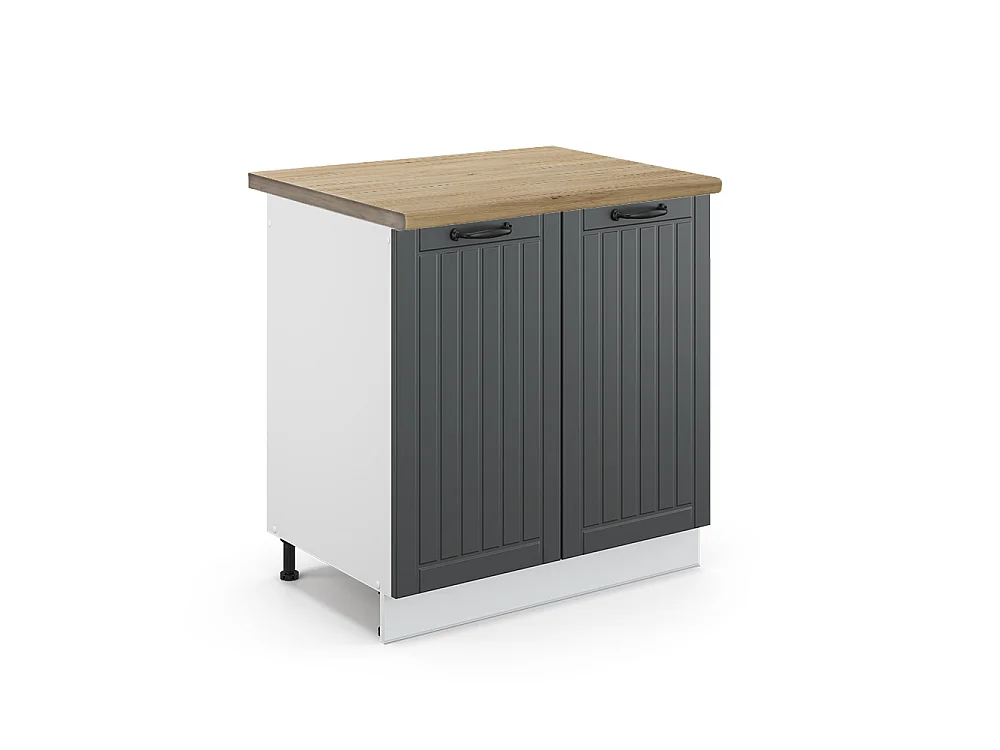 Meuble bas sous-évier anthracite campagne 80x60x82 fame-line