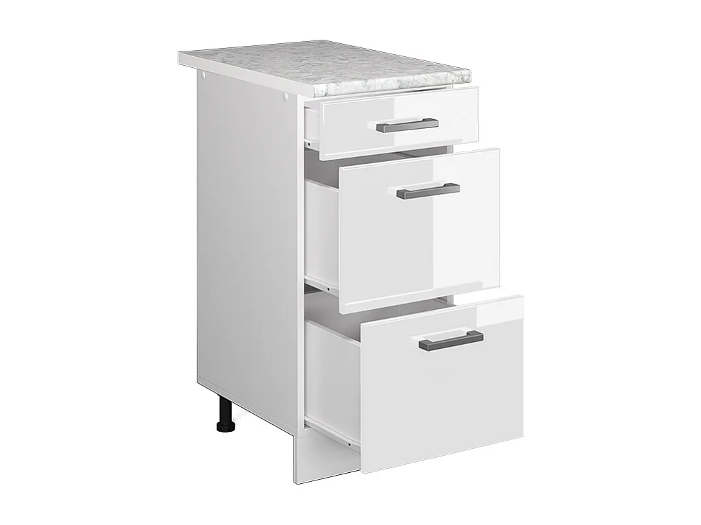 Meuble cuisine blanc haute brillance 40x60x81.6 r-line