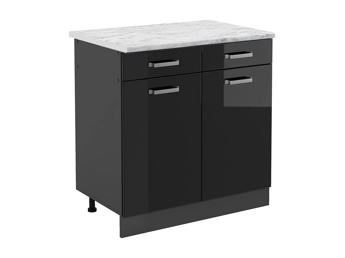 Mueble bajo de cocina negro brillo intenso 80x60x81.6 r-line