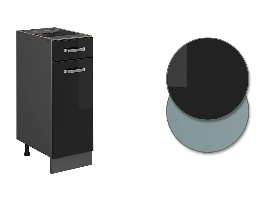 Mobiletto base per cucina nero lucido 30x60x81.6 r-line