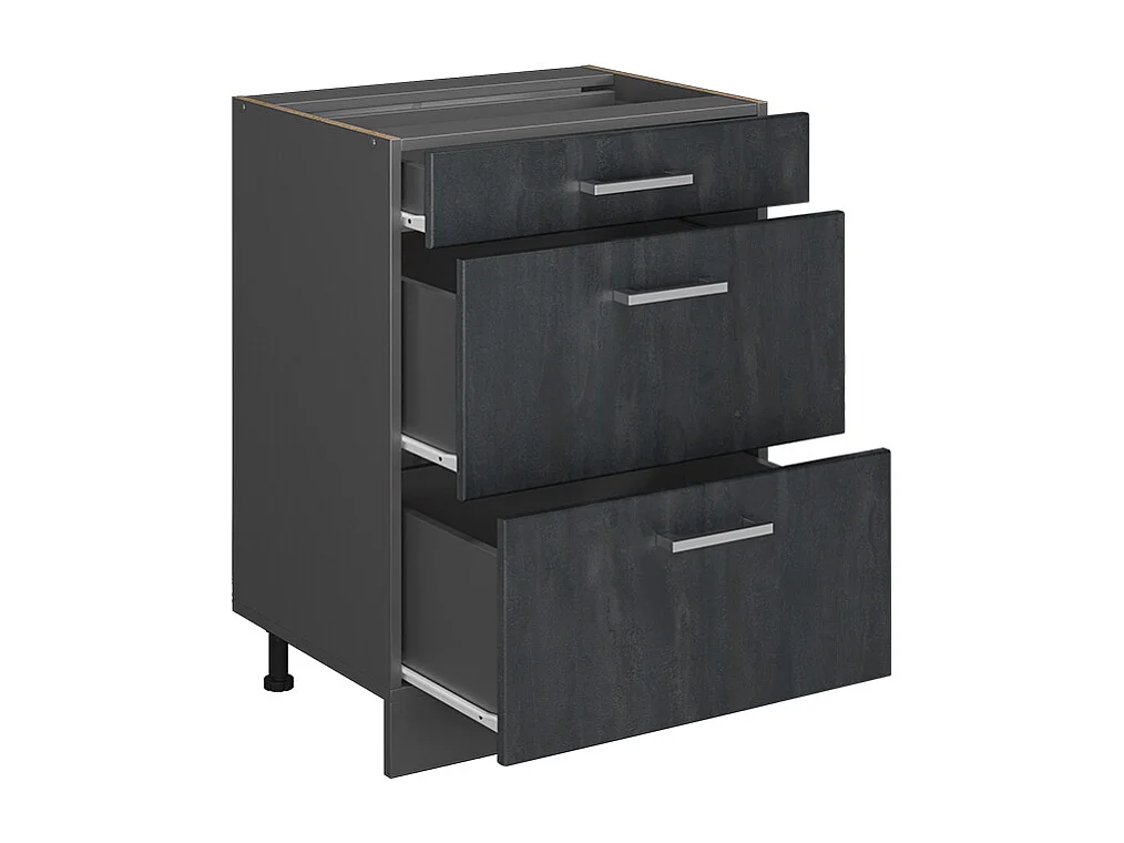 Meuble cuisine béton noir 60x46x81.6 r-line