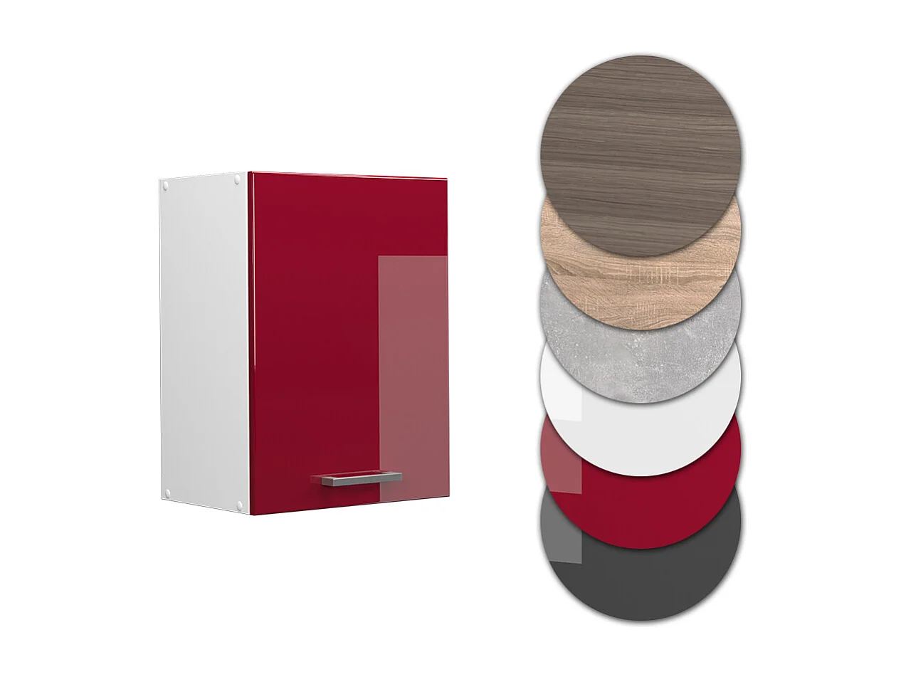 Armario colgante rojo de alto brillo 45x31x60 r-line