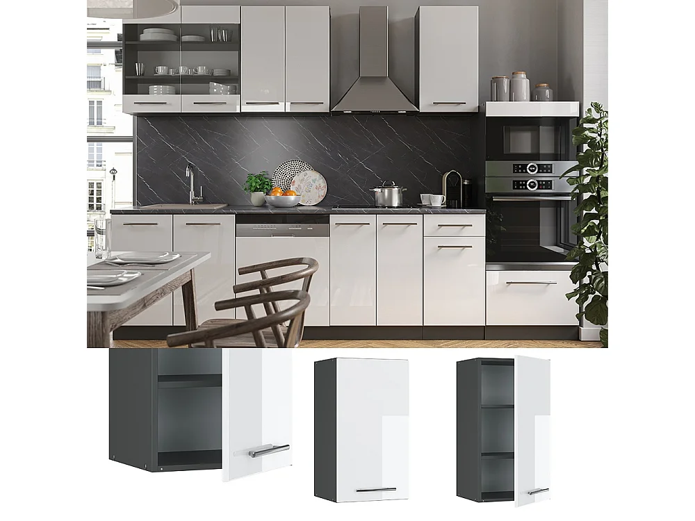 Wall cabinet white high gloss 40x34.1x72 fame-line