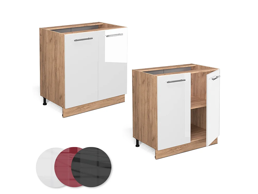 Keukenonderkast wit hoogglans 80x51.6x82 fame-line