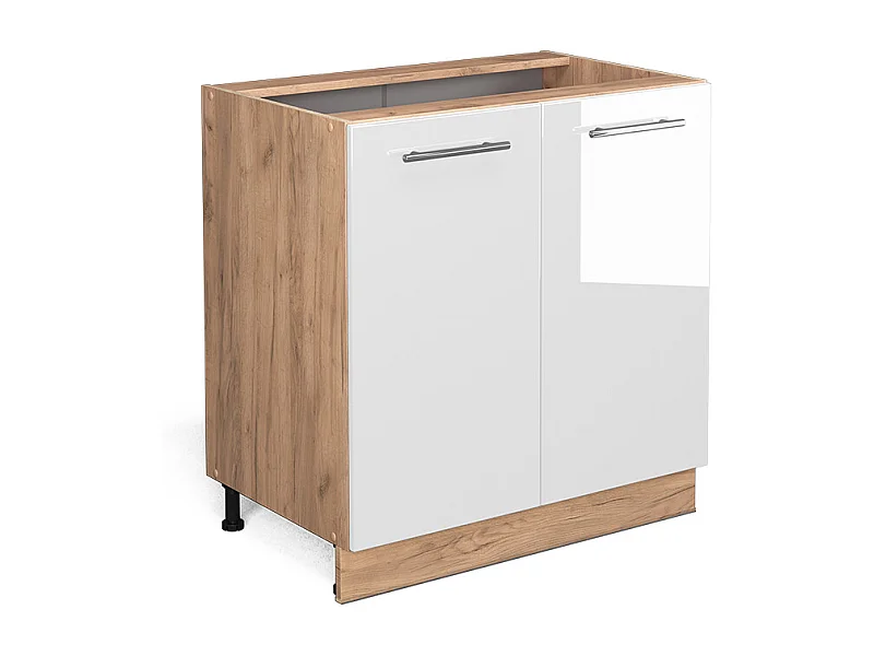 Meuble bas de cuisine blanc haute brillance 80x51.6x82 fame-line