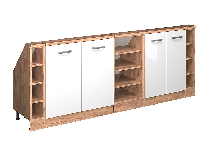 Armario de cocina para techo inclinado blanco alto brillo 215x46x81.6 r-line