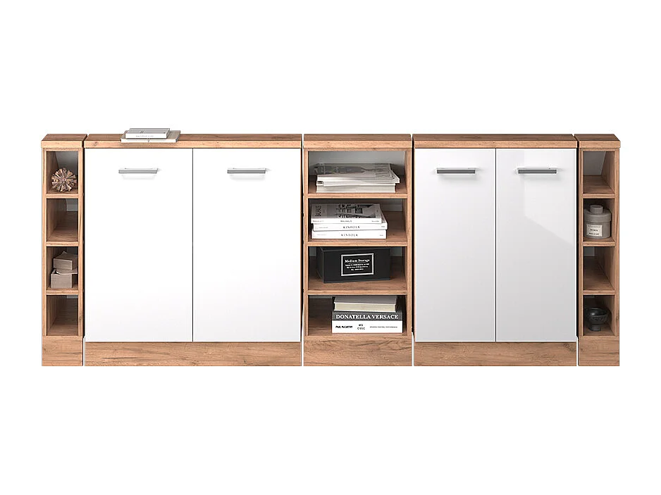 Armario de cocina para techo inclinado blanco alto brillo 215x46x81.6 r-line