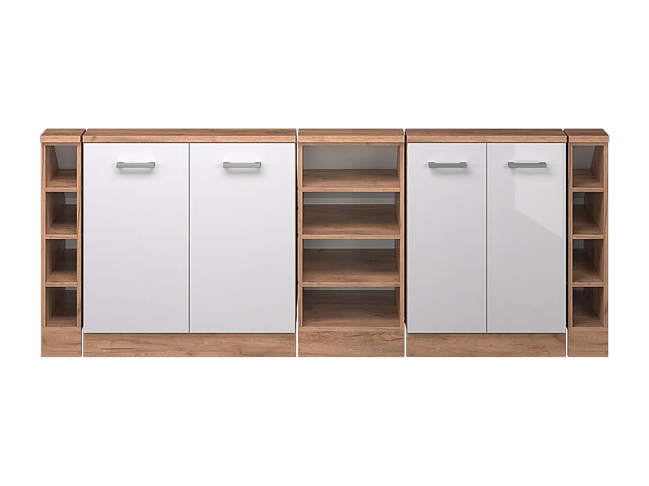 Küchenschrank für Dachschrägen weiß hochglanz 215x46x81.6 r-line