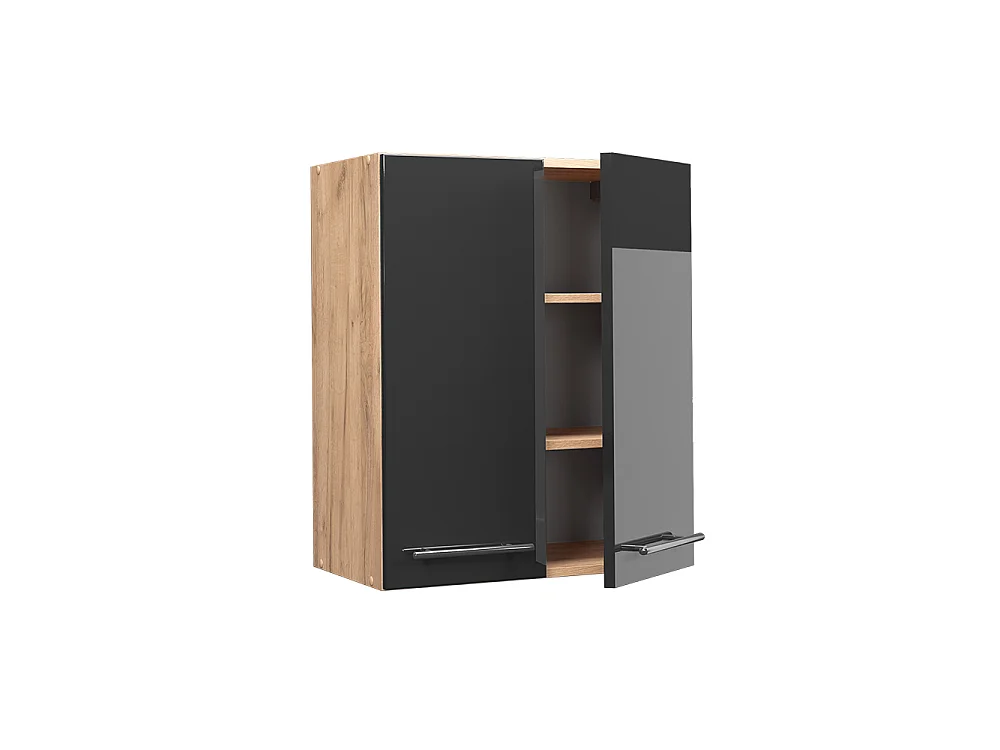 Elément haut de cuisine anthracite haute brillance 60x34.1x72 fame-line