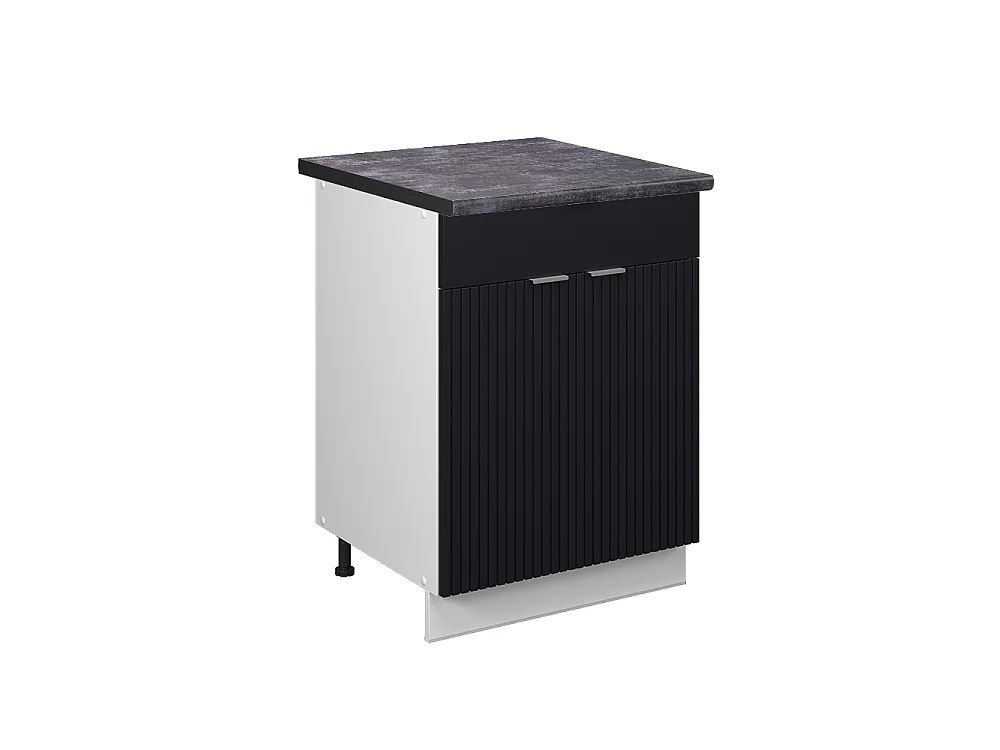 Mobiletto base per cucina Nero rigato 60x60x82 fame-line