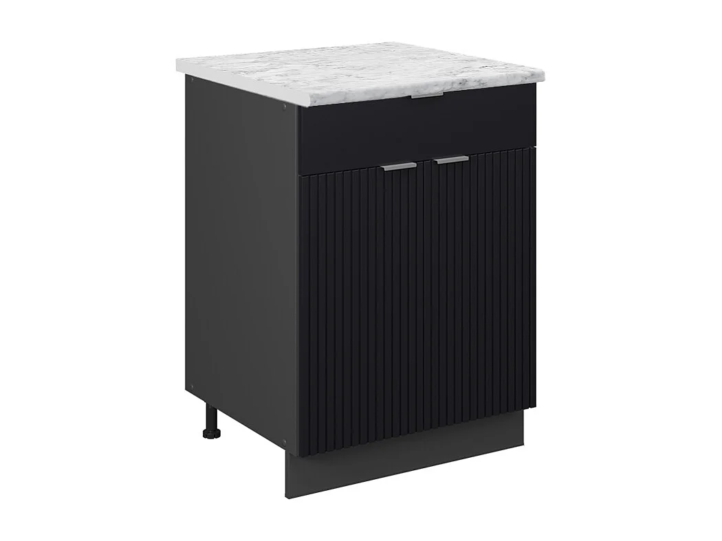 Meuble cuisine noir rayé 60x60x82 fame-line