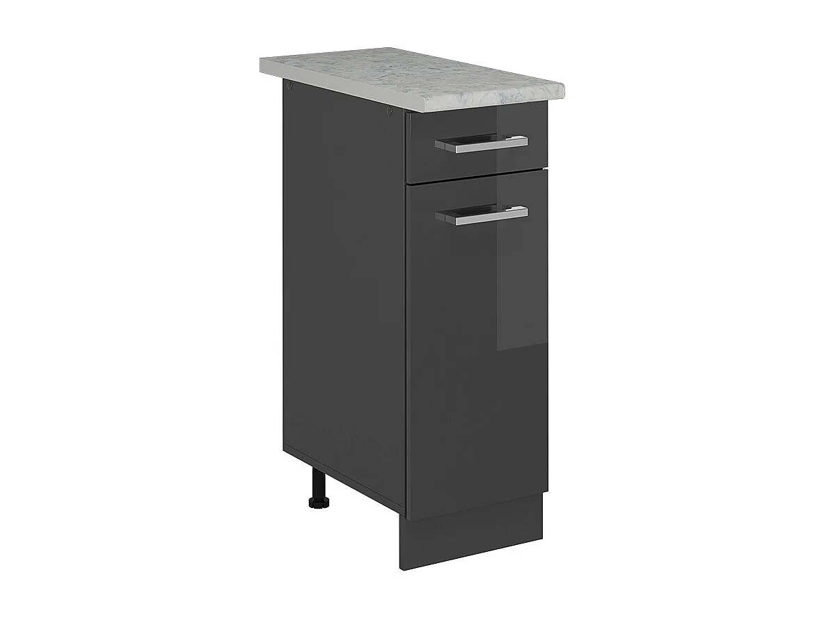 Meuble cuisine anthracite haute brillance 30x60x81.6 r-line