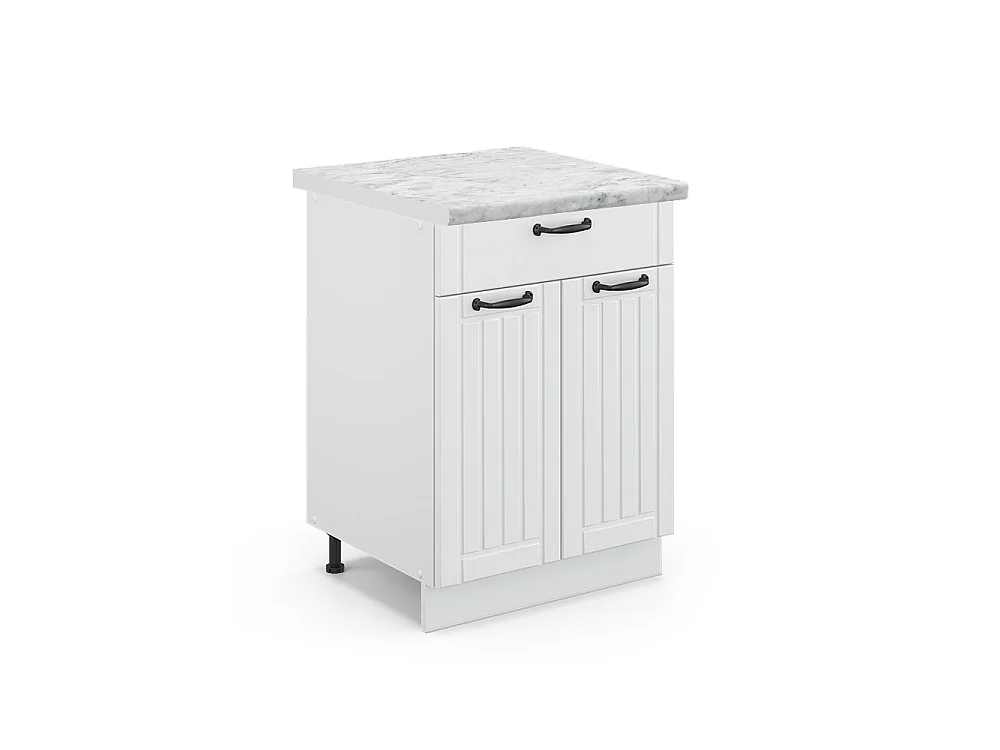 Mobiletto base per cucina Bianco rustico 60x60x82 fame-line