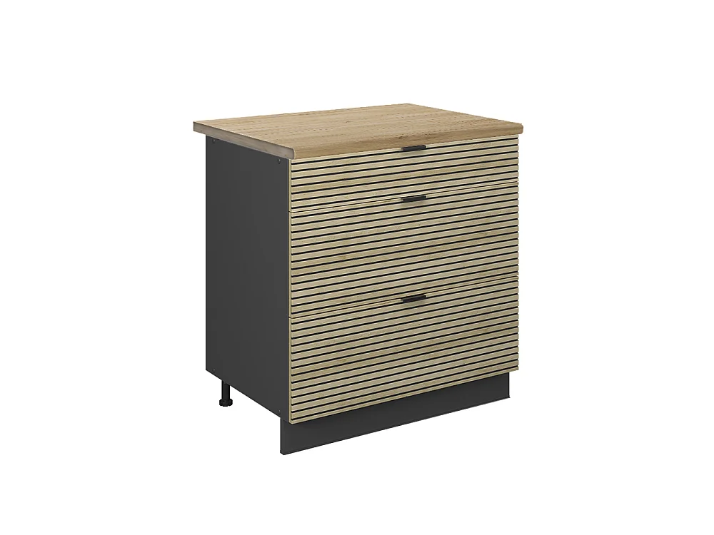 Mobiletto base per cucina pannello in quercia 80x60x82 fame-line