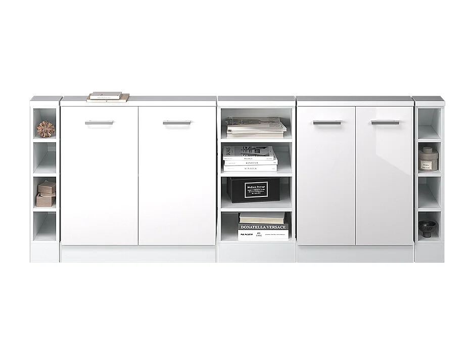 Armario de cocina para techo inclinado blanco alto brillo 215x46x81.6 r-line