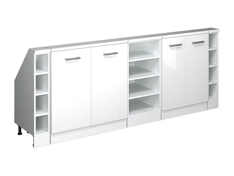 Keukenkast voor schuine wand wit hoogglans 210x46x81.6 r-line
